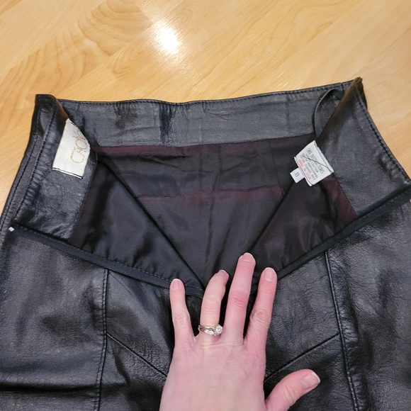 Cache genuine leather black skirt - Picture 3 of 6